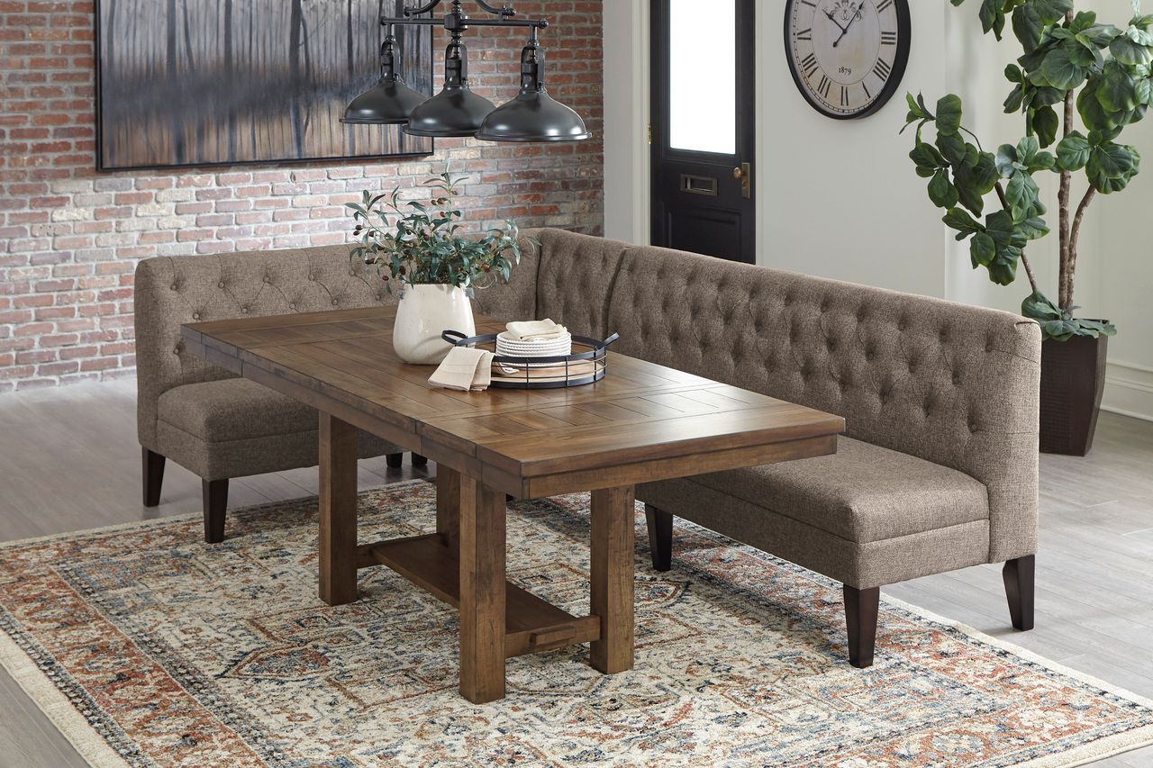 Moriville Grayish Brown Extendable Rectangular Dining Table D63145