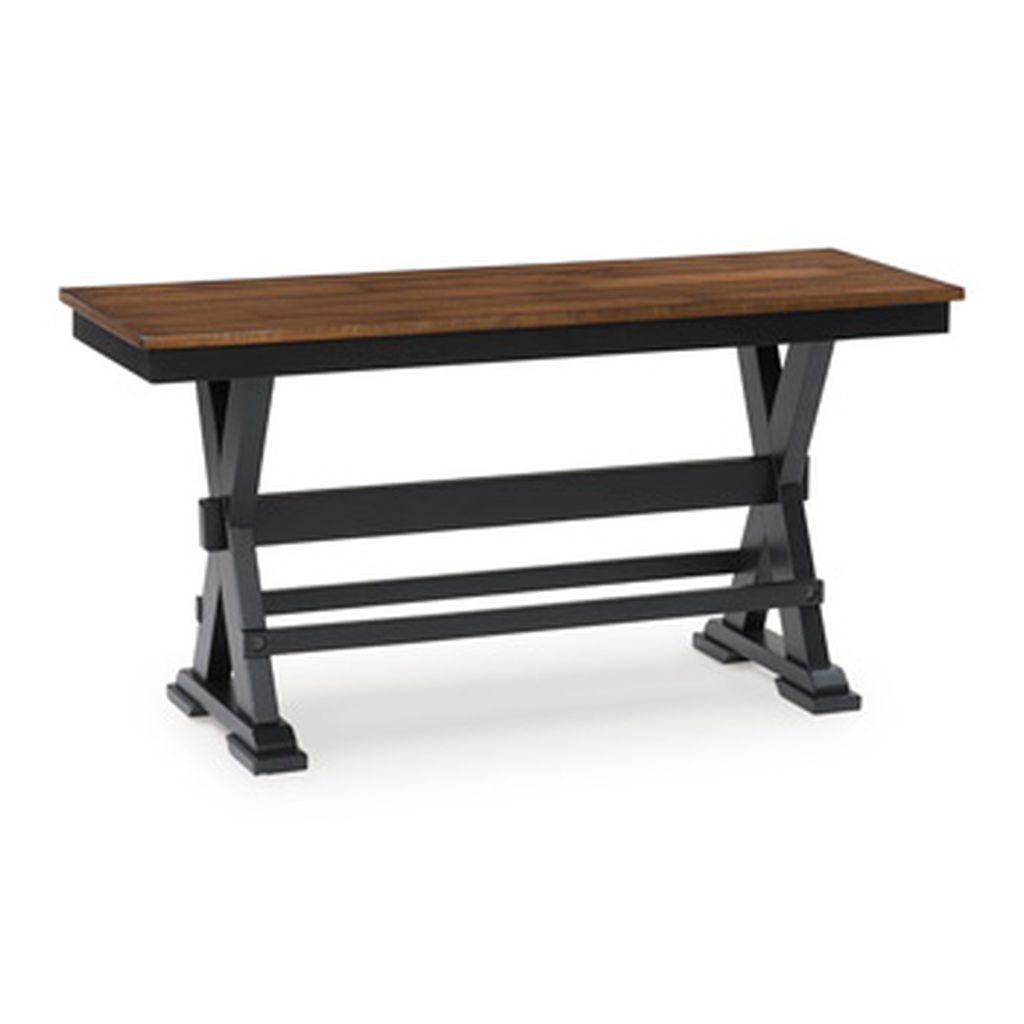 Wildenauer 48 Inch Counter Height Bench In Brown and Black D63409