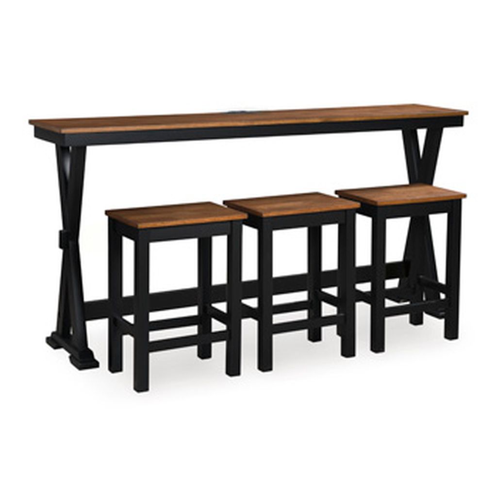Wildenauer Counter Height Dining Room Set In Brown and Black D634113