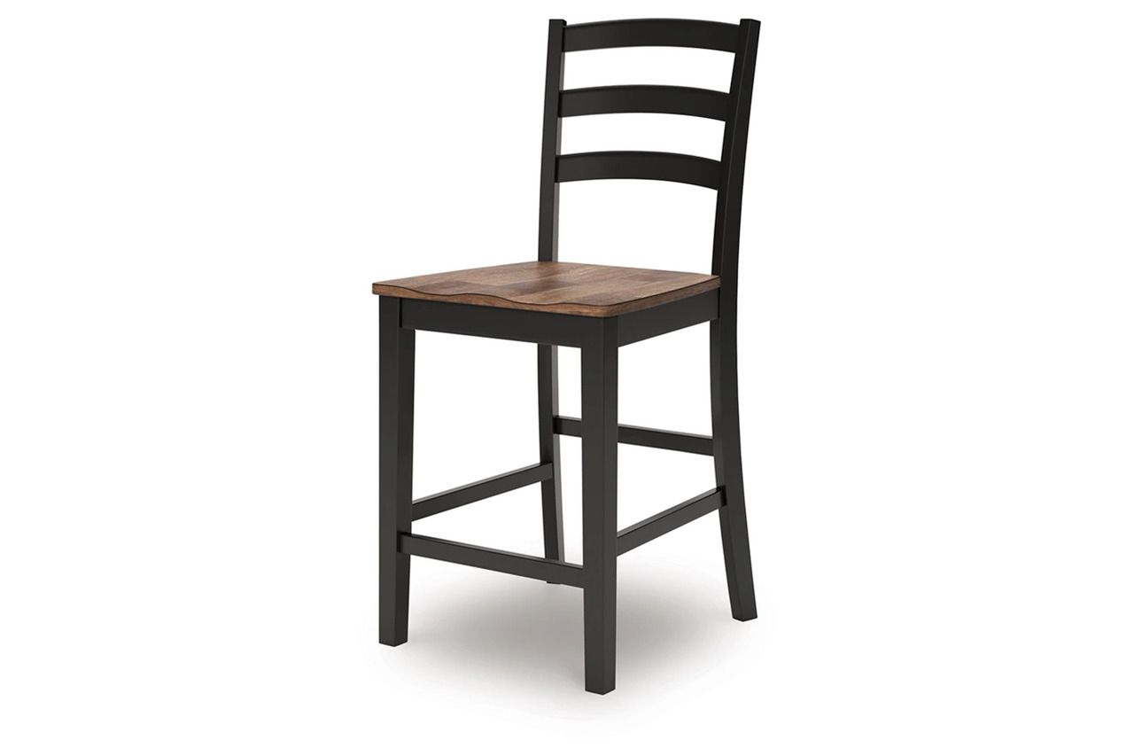 Wildenauer Counter Height Barstool Set of 2 In Brown and Black D634124
