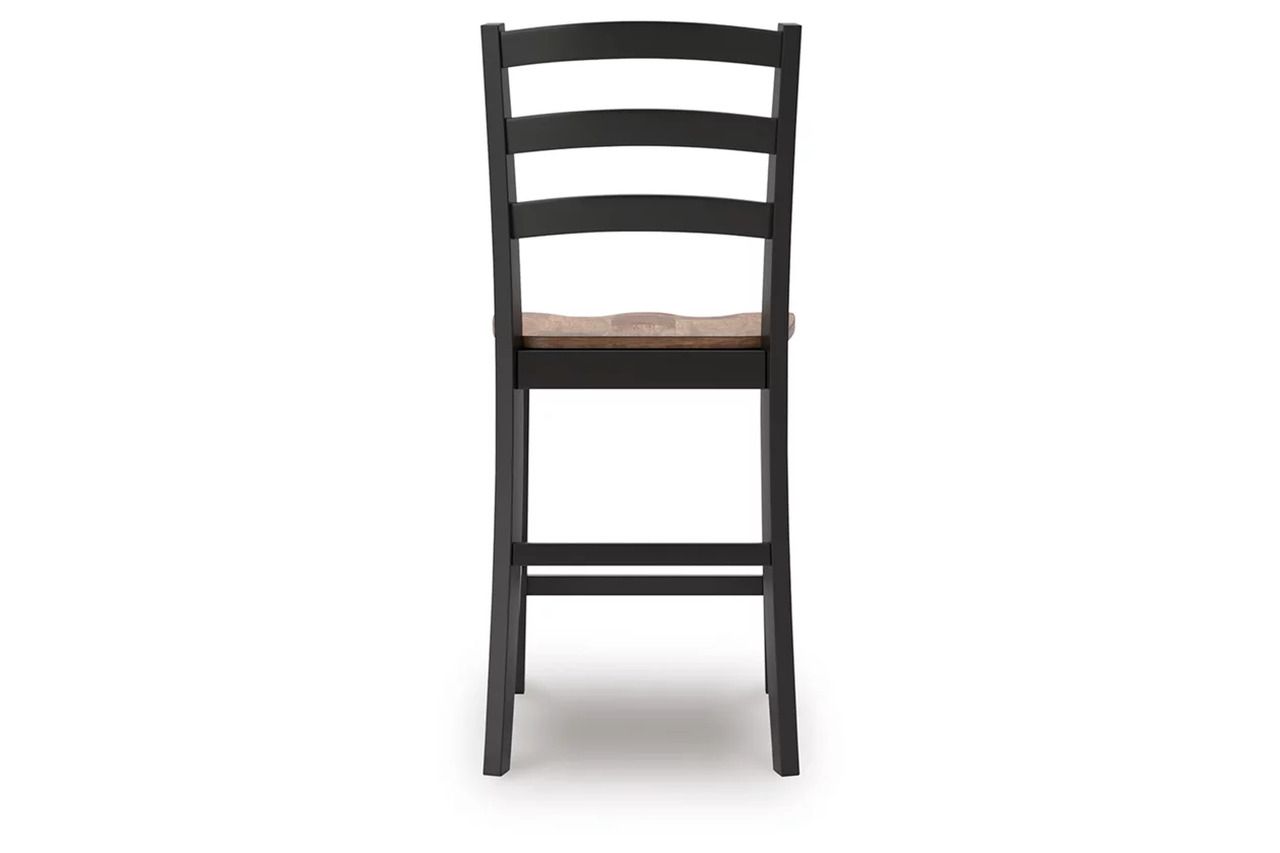 Wildenauer Counter Height Barstool Set of 2 In Brown and Black D634124