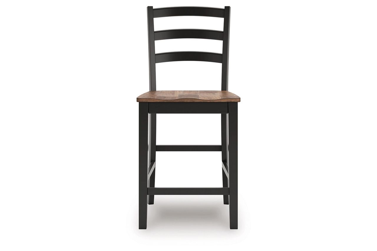 Wildenauer Counter Height Barstool Set of 2 In Brown and Black D634124