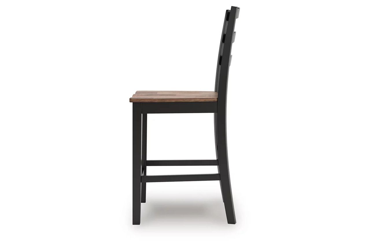 Wildenauer Counter Height Barstool Set of 2 In Brown and Black D634124