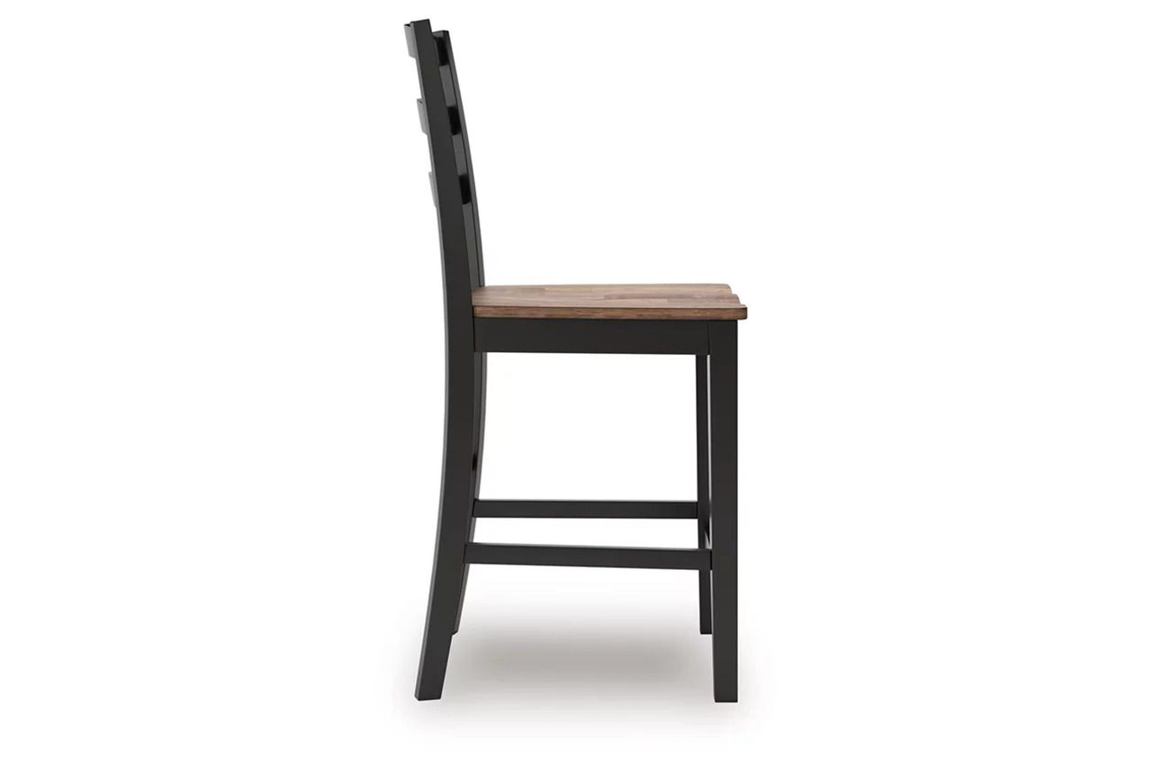 Wildenauer Counter Height Barstool Set of 2 In Brown and Black D634124