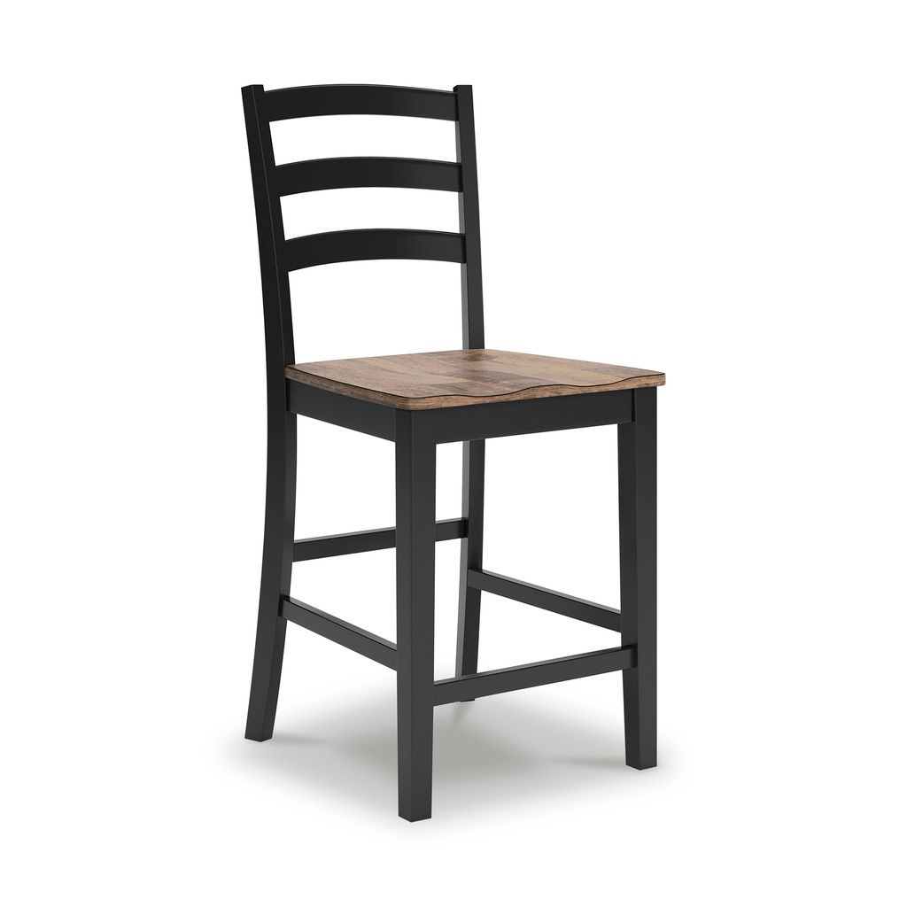 Wildenauer Counter Height Barstool Set of 2 In Brown and Black D634124