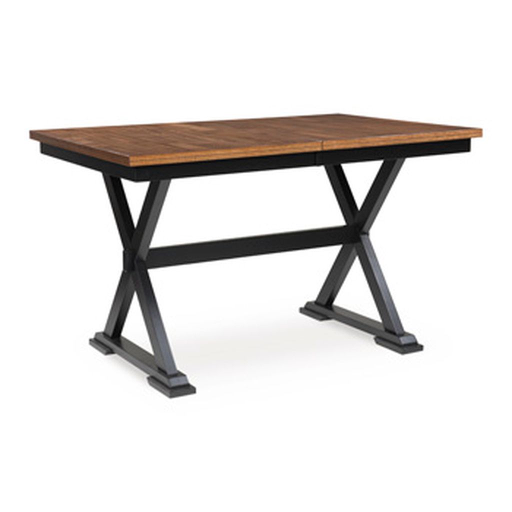 Wildenauer Counter Height Butterfly Extension Table In Brown and Black D63432