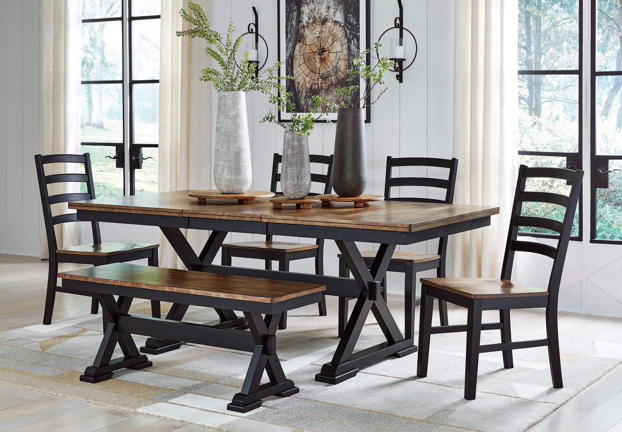 Wildenauer Dining Extension Table In Brown/Black D63435