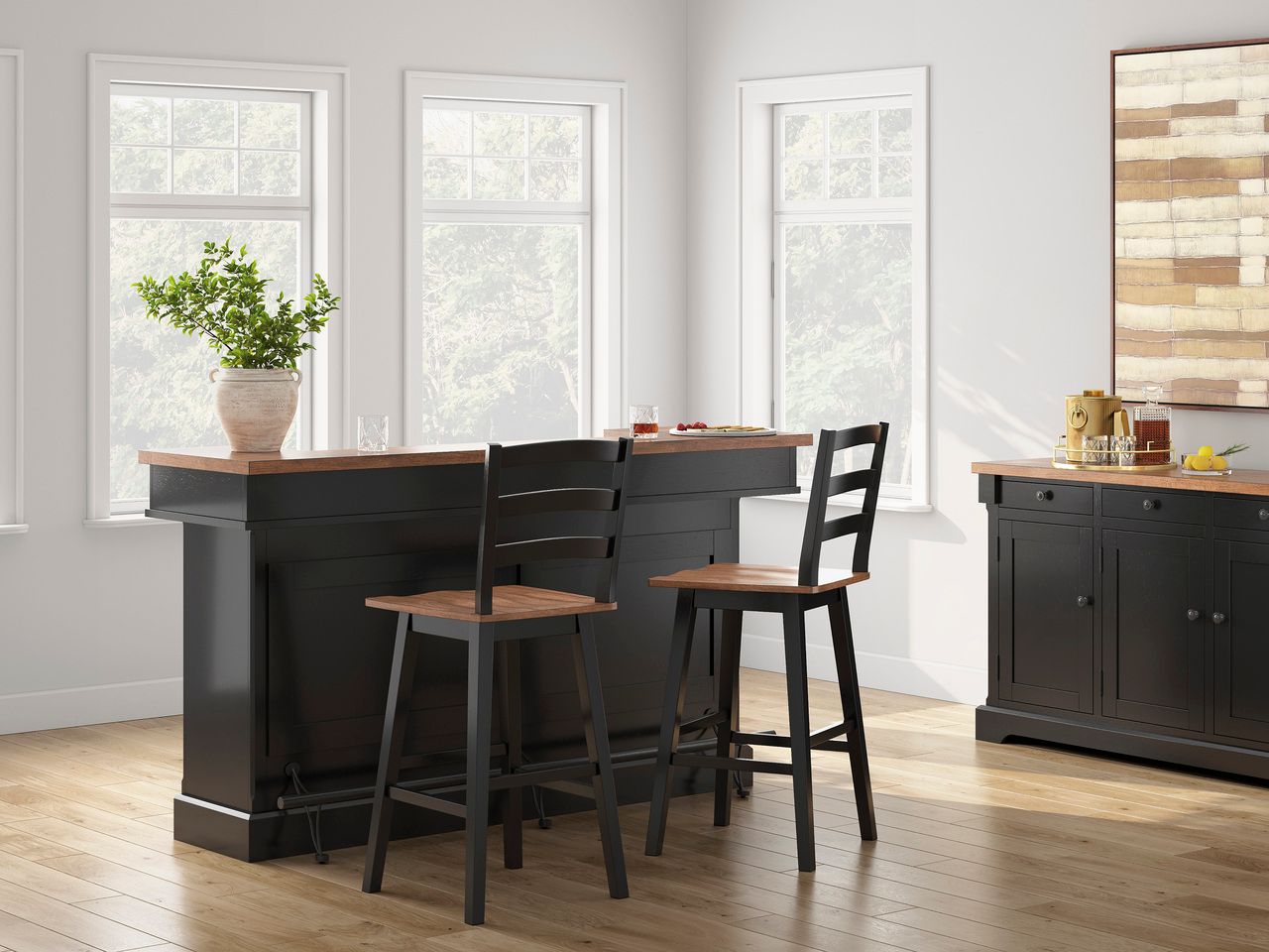 Wildenauer 78 Inch Bar In Brown and Black D63465