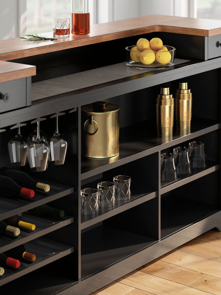 Wildenauer 78 Inch Bar In Brown and Black D63465