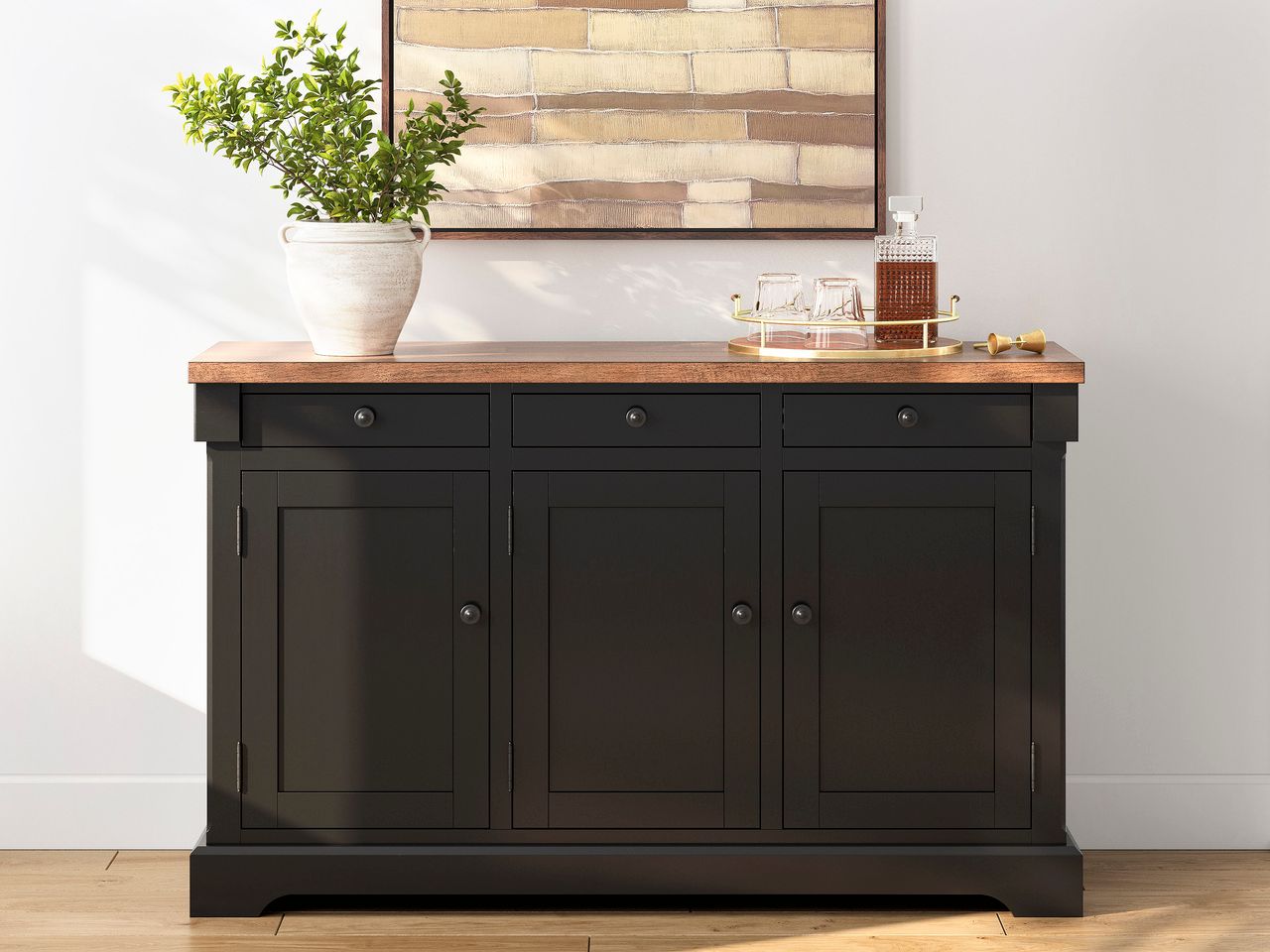 Wildenauer Dining Buffet In Brown and Black D63480