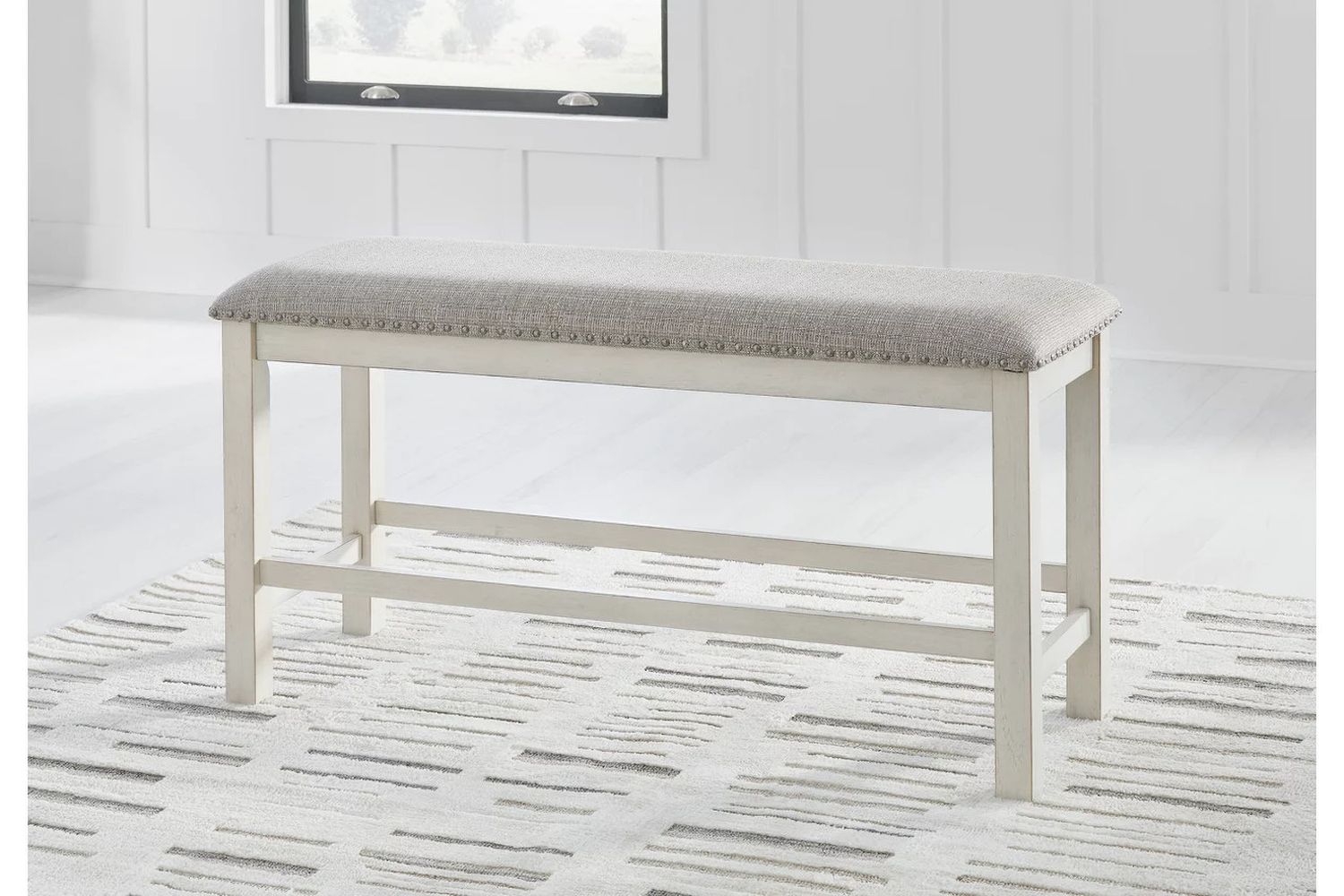 Robbinsdale 49 Inch Counter Height Dining Bench In Antique White D64209