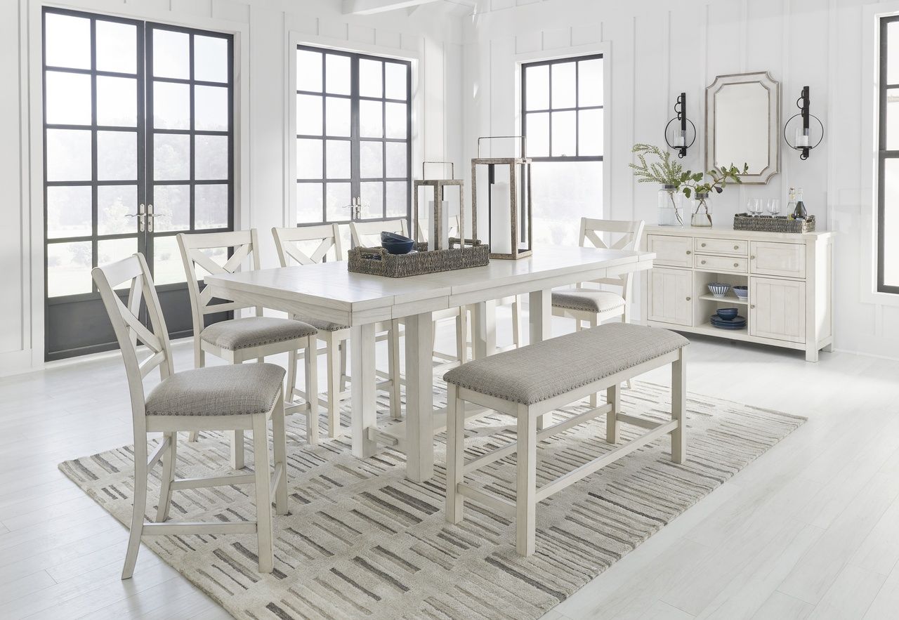 Robbinsdale Counter Height Barstool Set of 2 In Antique White D642124