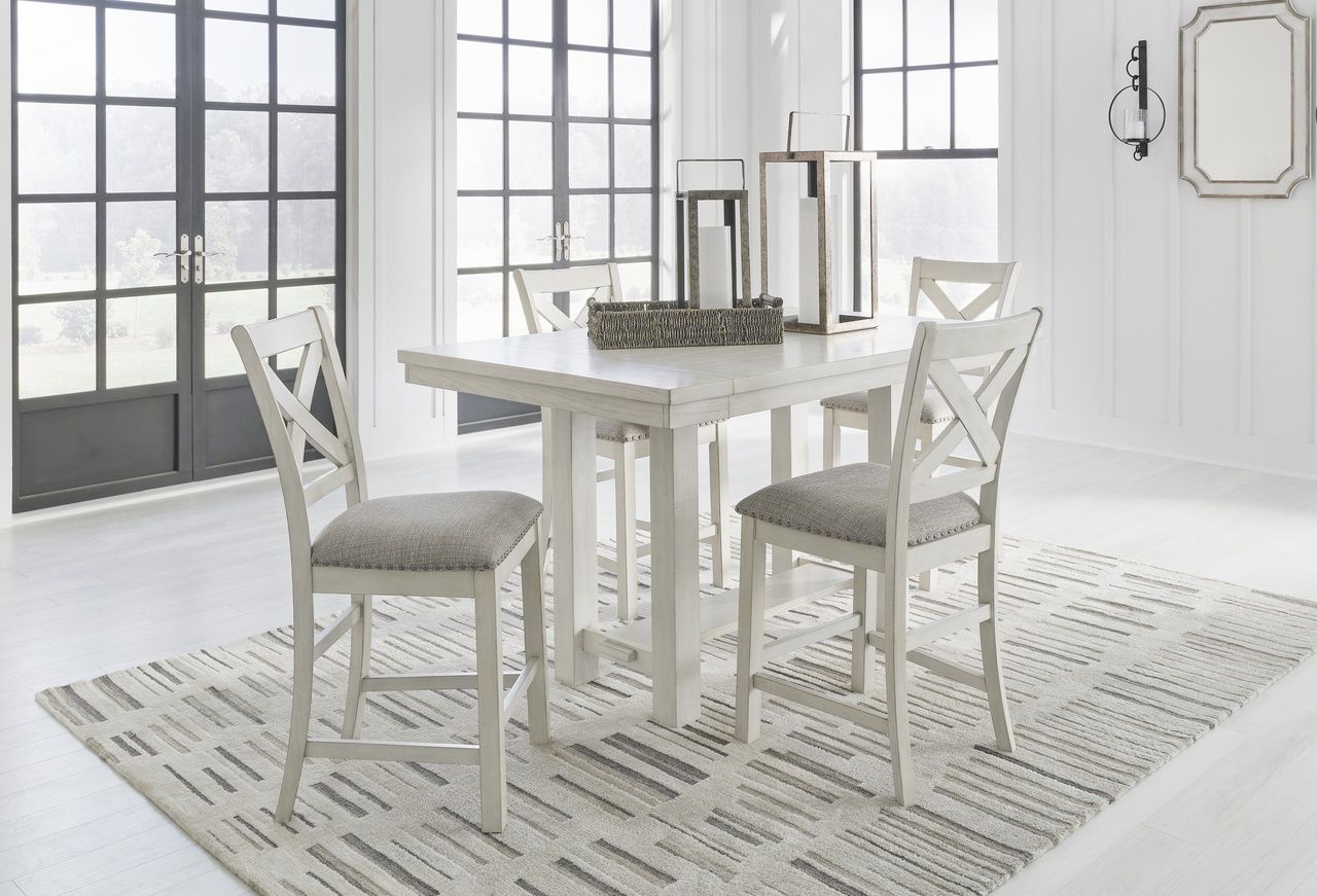 Robbinsdale Counter Height Barstool Set of 2 In Antique White D642124