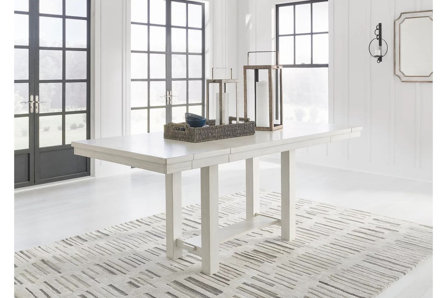 Robbinsdale Counter Height Dining Extension Table In Antique White D64232