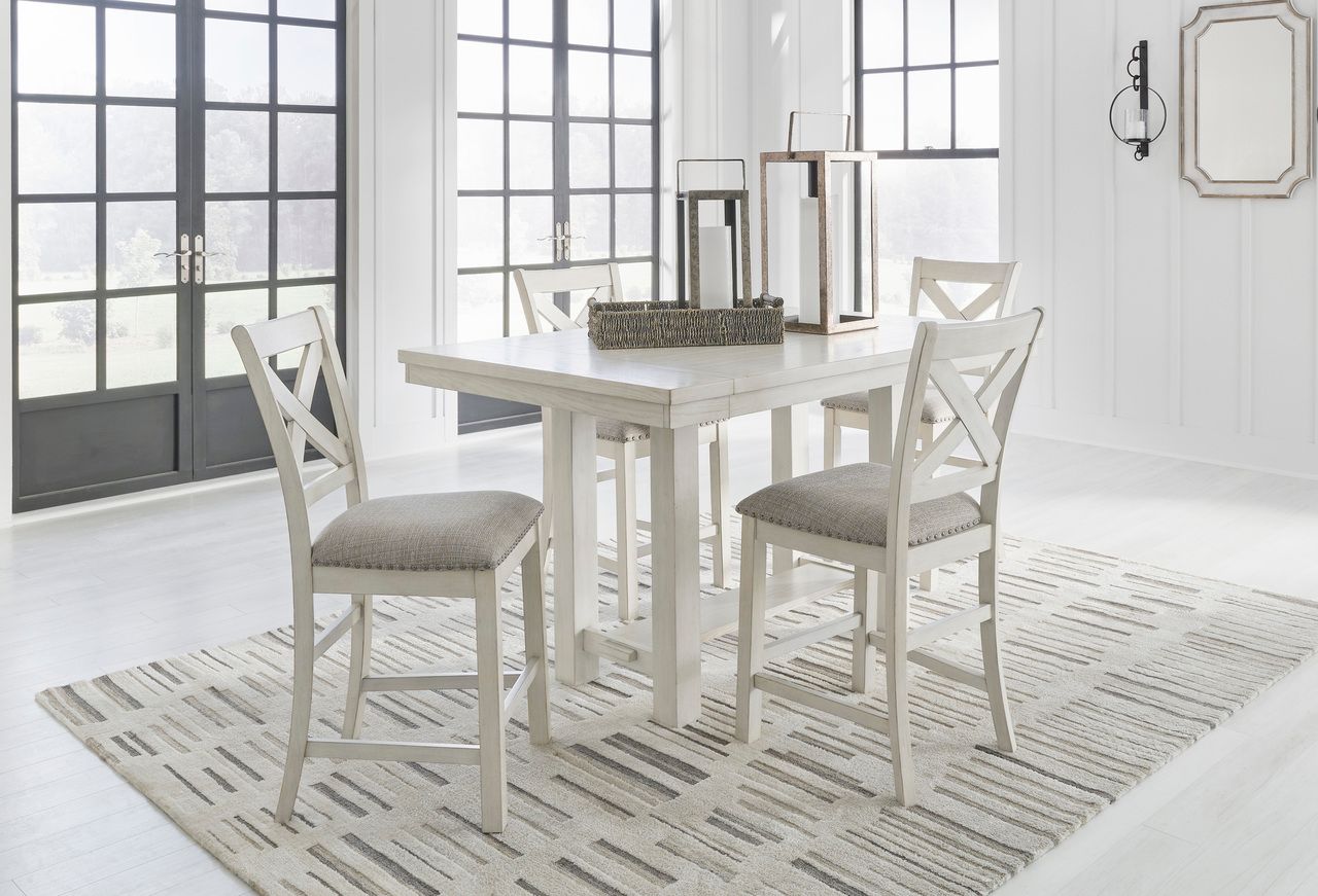 Robbinsdale Counter Height Dining Extension Table In Antique White D64232