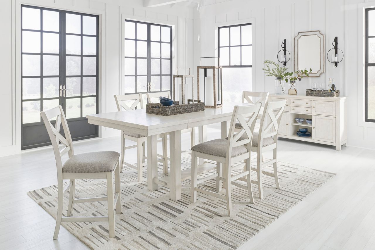 Robbinsdale Counter Height Dining Extension Table In Antique White D64232