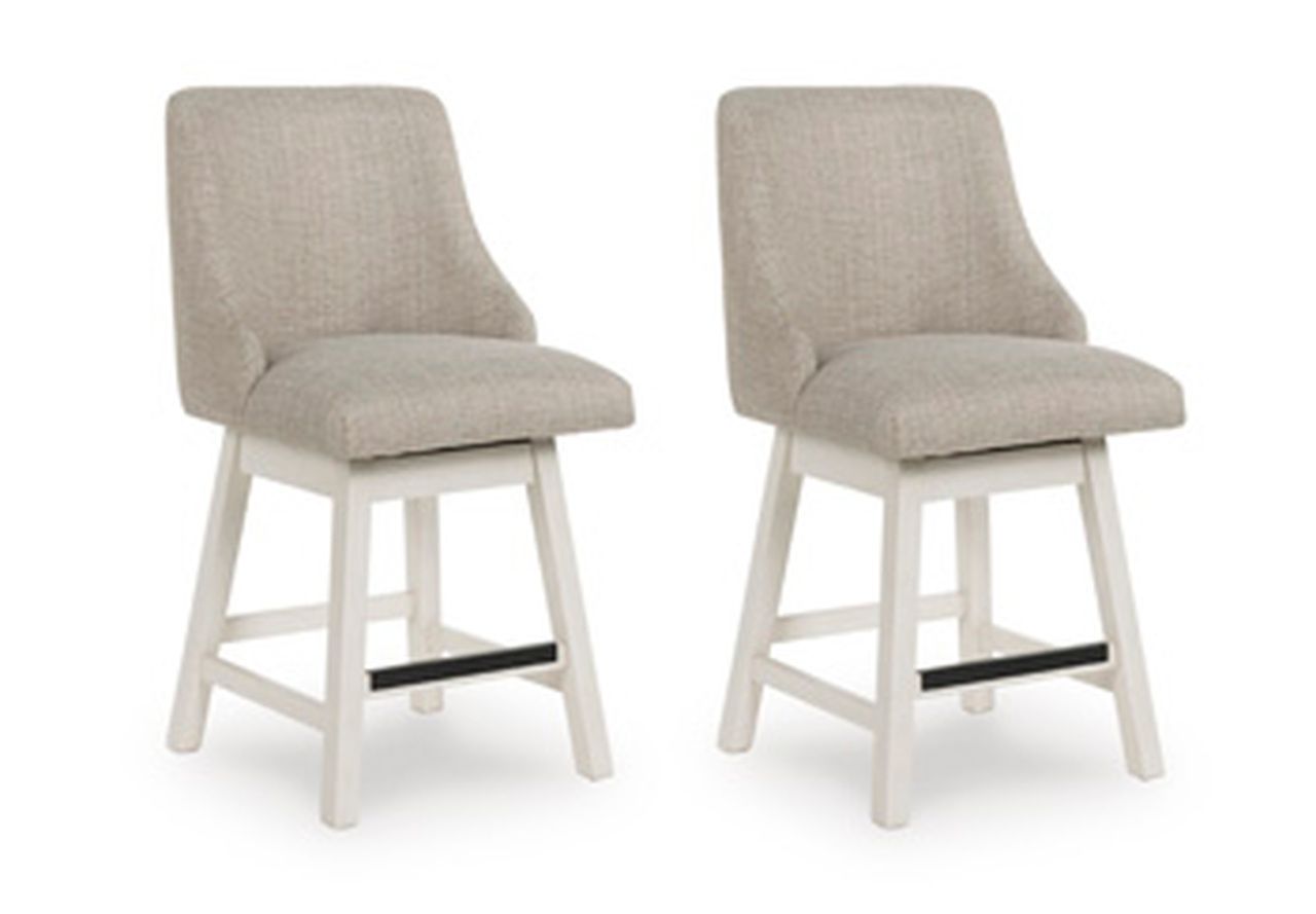 Robbinsdale 38 Inch Counter Height Barstool Set of 2 In Antique White D642324