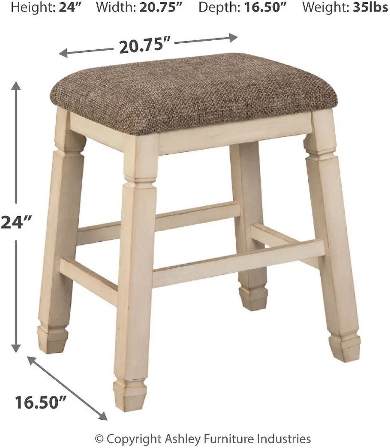 Bolanburg Two-tone Upholstered Stool Set of 2 D647024