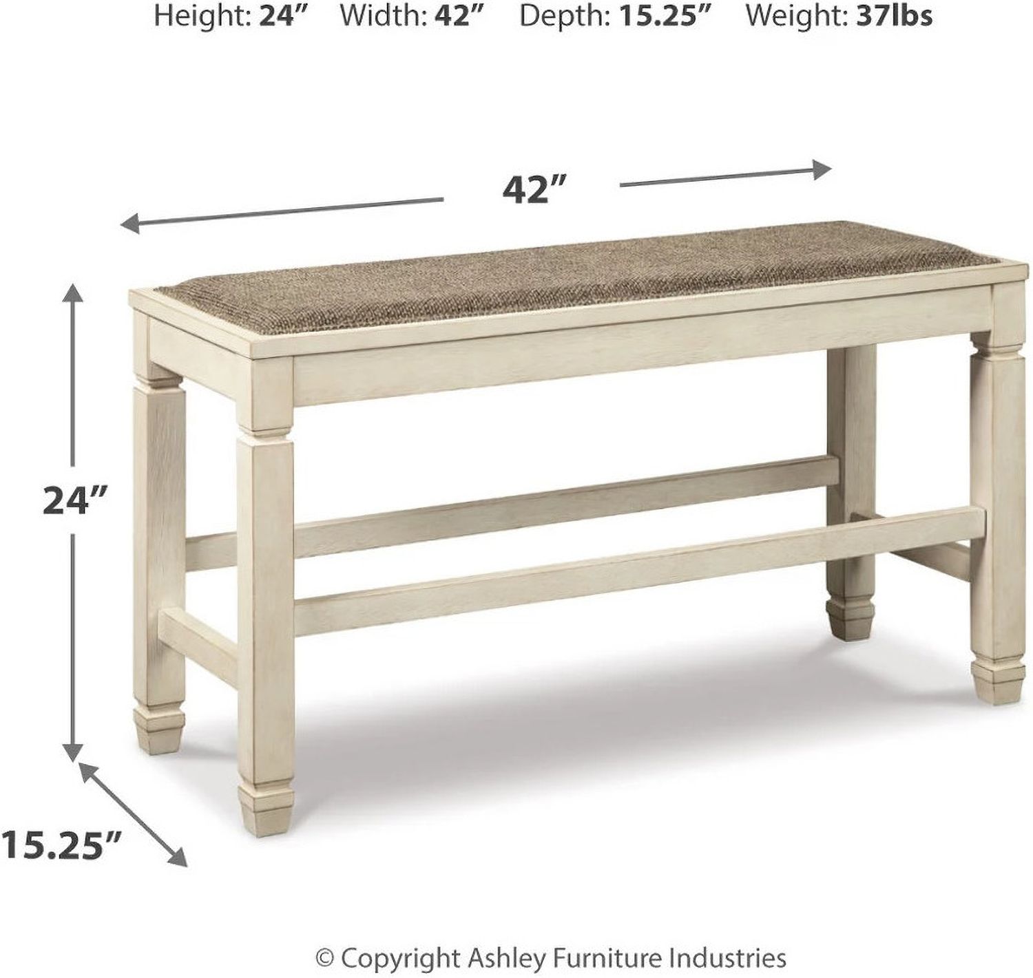 Bolanburg Two-tone Double Counter Upholstered Bench (1/CN) D64709