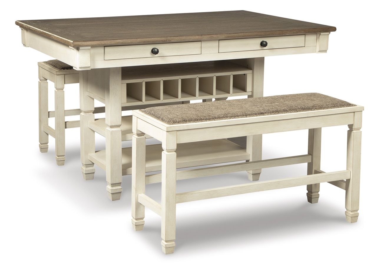 Bolanburg Two-tone Double Counter Upholstered Bench (1/CN) D64709