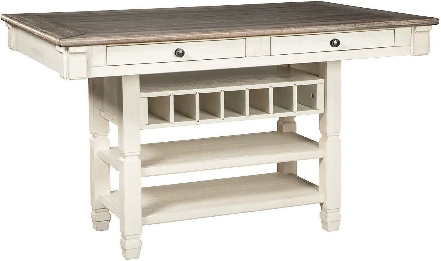 Bolanburg White and Gray Rectangular Counter Height Dining Table D64732