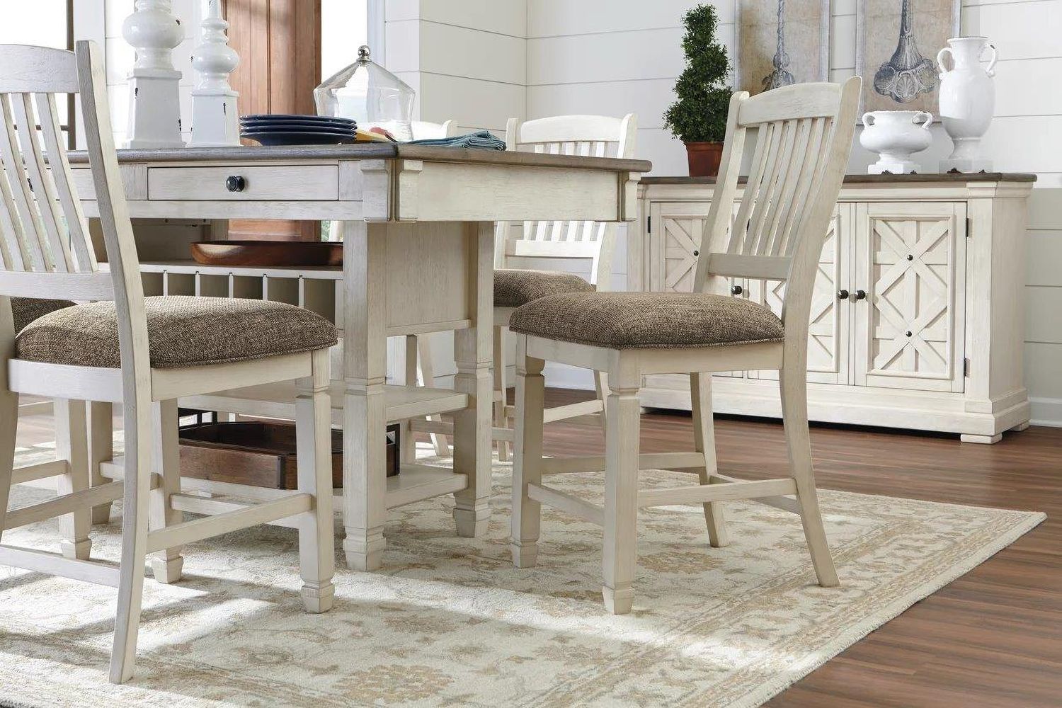 Bolanburg White and Gray Rectangular Counter Height Dining Table D64732