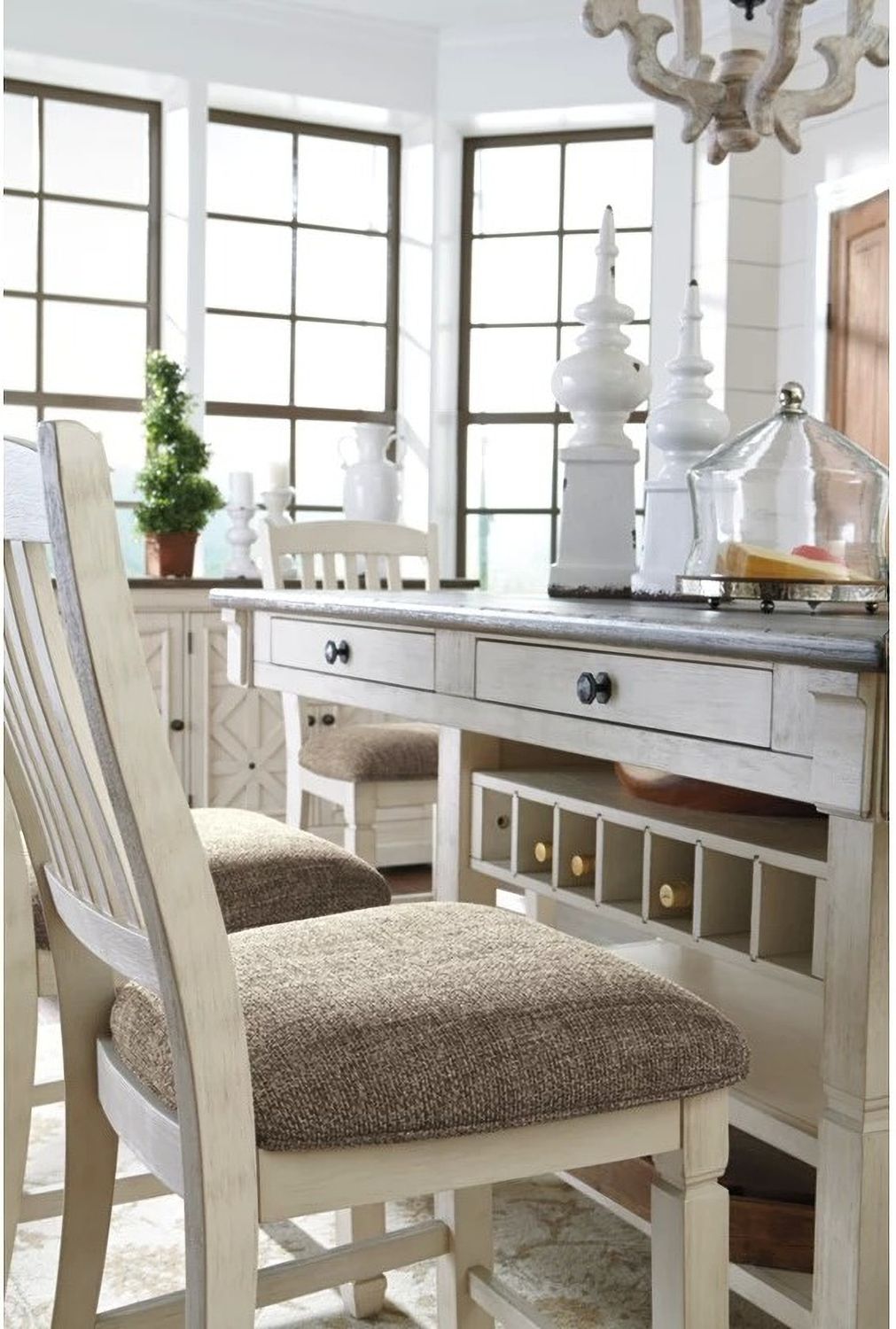 Bolanburg White and Gray Rectangular Counter Height Dining Table D64732