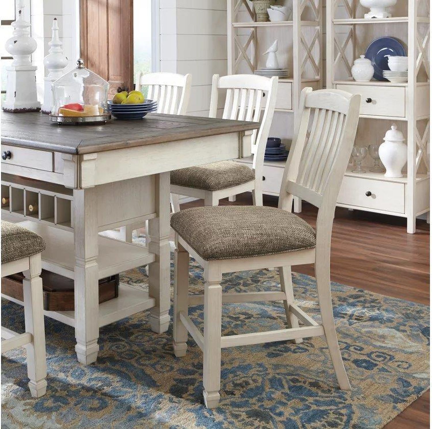 Bolanburg White and Gray Rectangular Counter Height Dining Table D64732