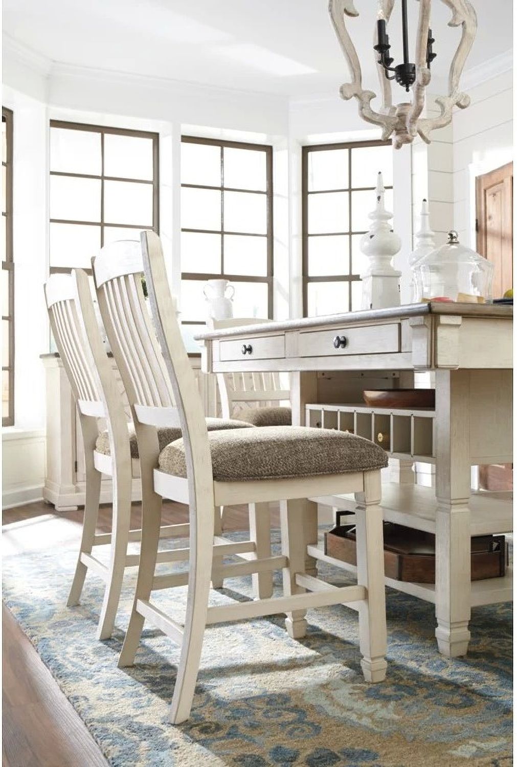 Bolanburg White and Gray Rectangular Counter Height Dining Table D64732
