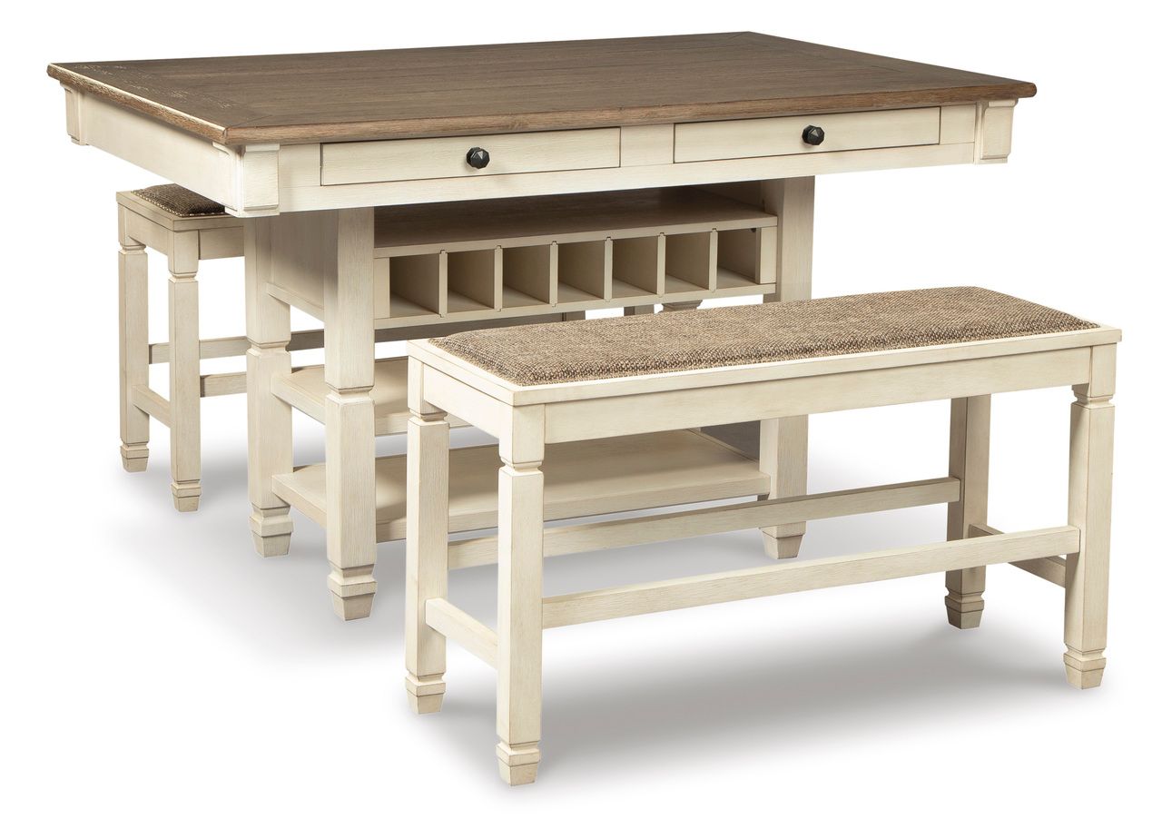 Bolanburg White and Gray Rectangular Counter Height Dining Table D64732