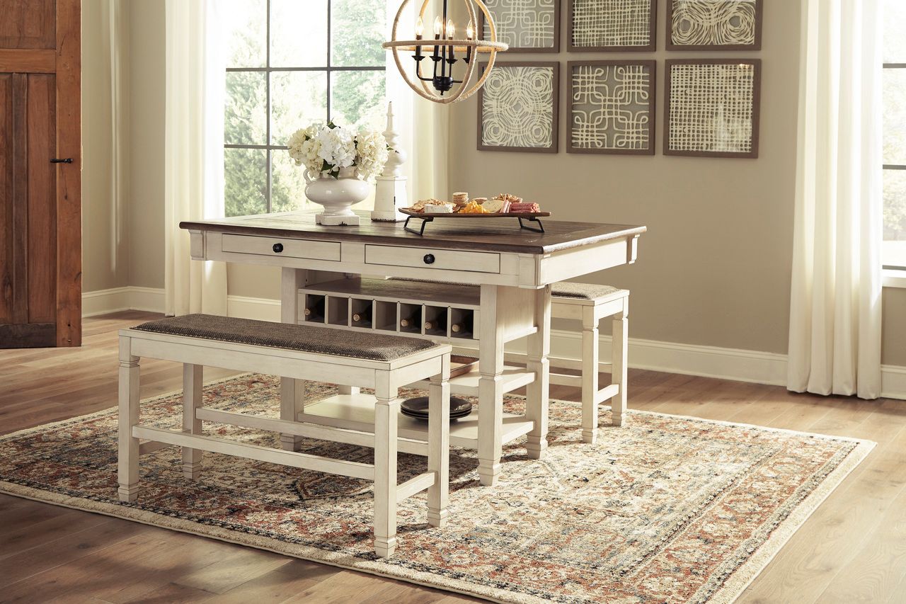 Bolanburg White and Gray Rectangular Counter Height Dining Table D64732