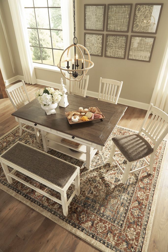 Bolanburg White and Gray Rectangular Counter Height Dining Table D64732