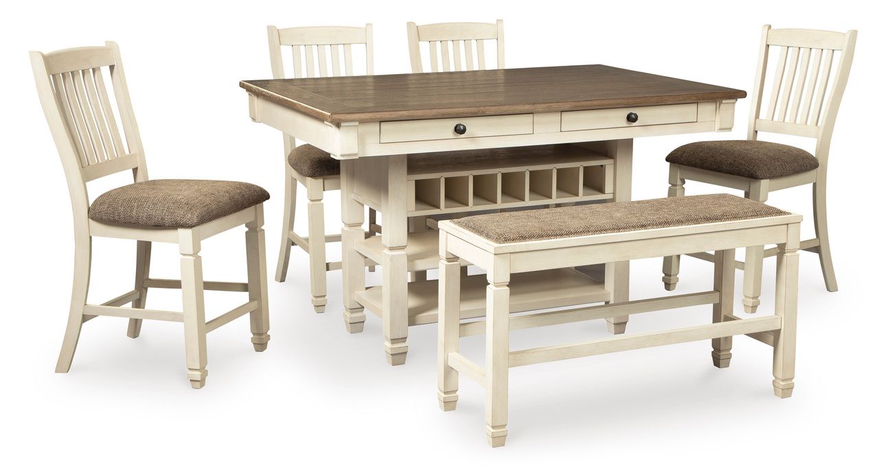 Bolanburg White and Gray Rectangular Counter Height Dining Table D64732