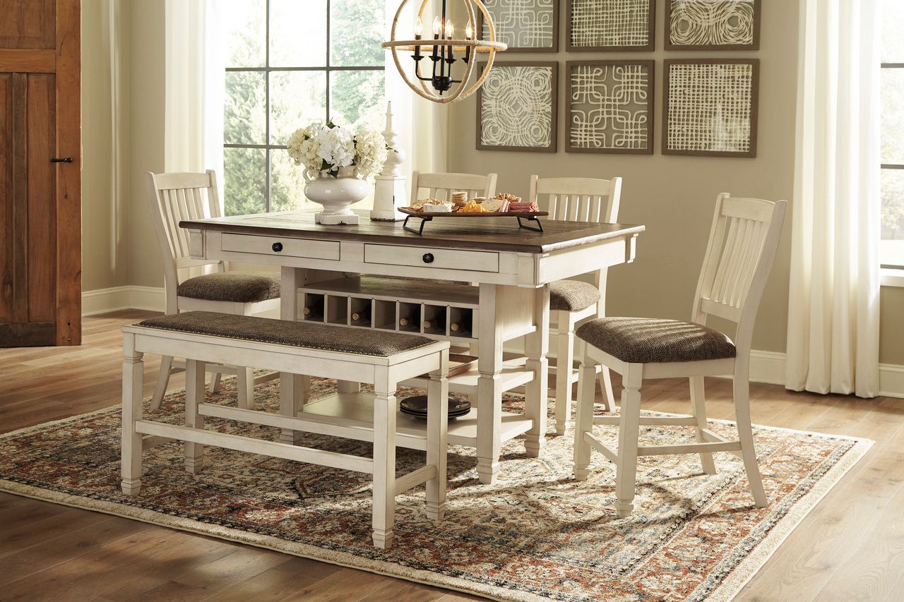 Bolanburg White and Gray Rectangular Counter Height Dining Table D64732