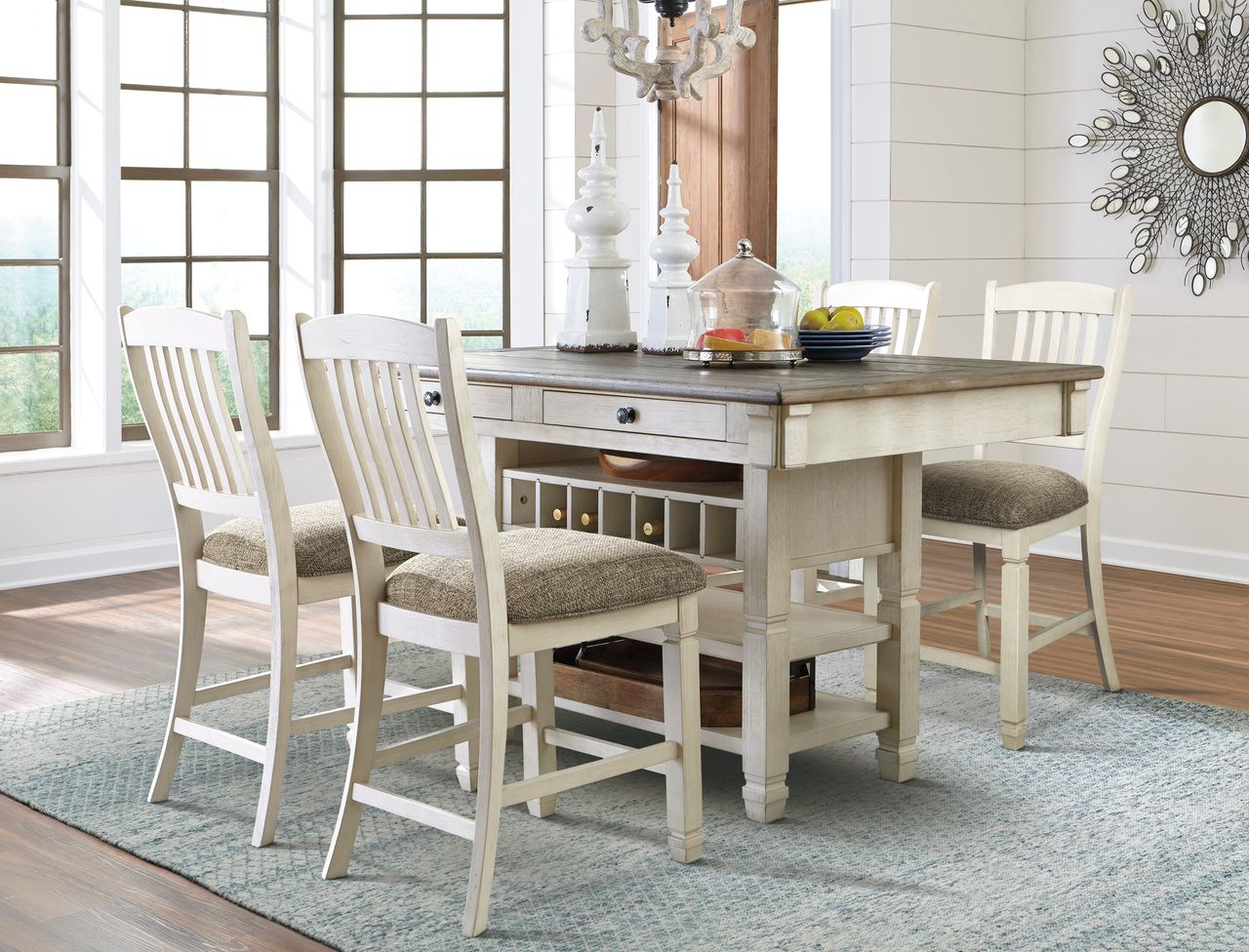 Bolanburg White and Gray Rectangular Counter Height Dining Table D64732
