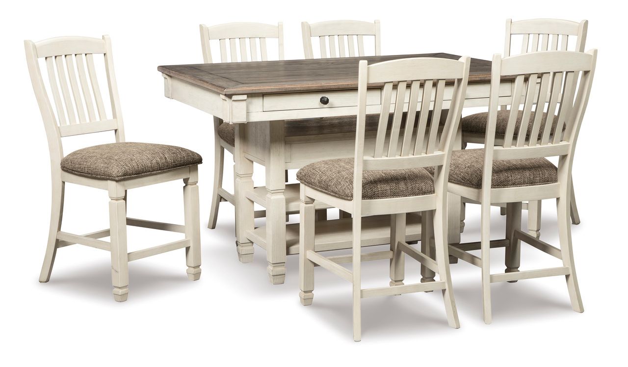 Bolanburg White and Gray Rectangular Counter Height Dining Table D64732