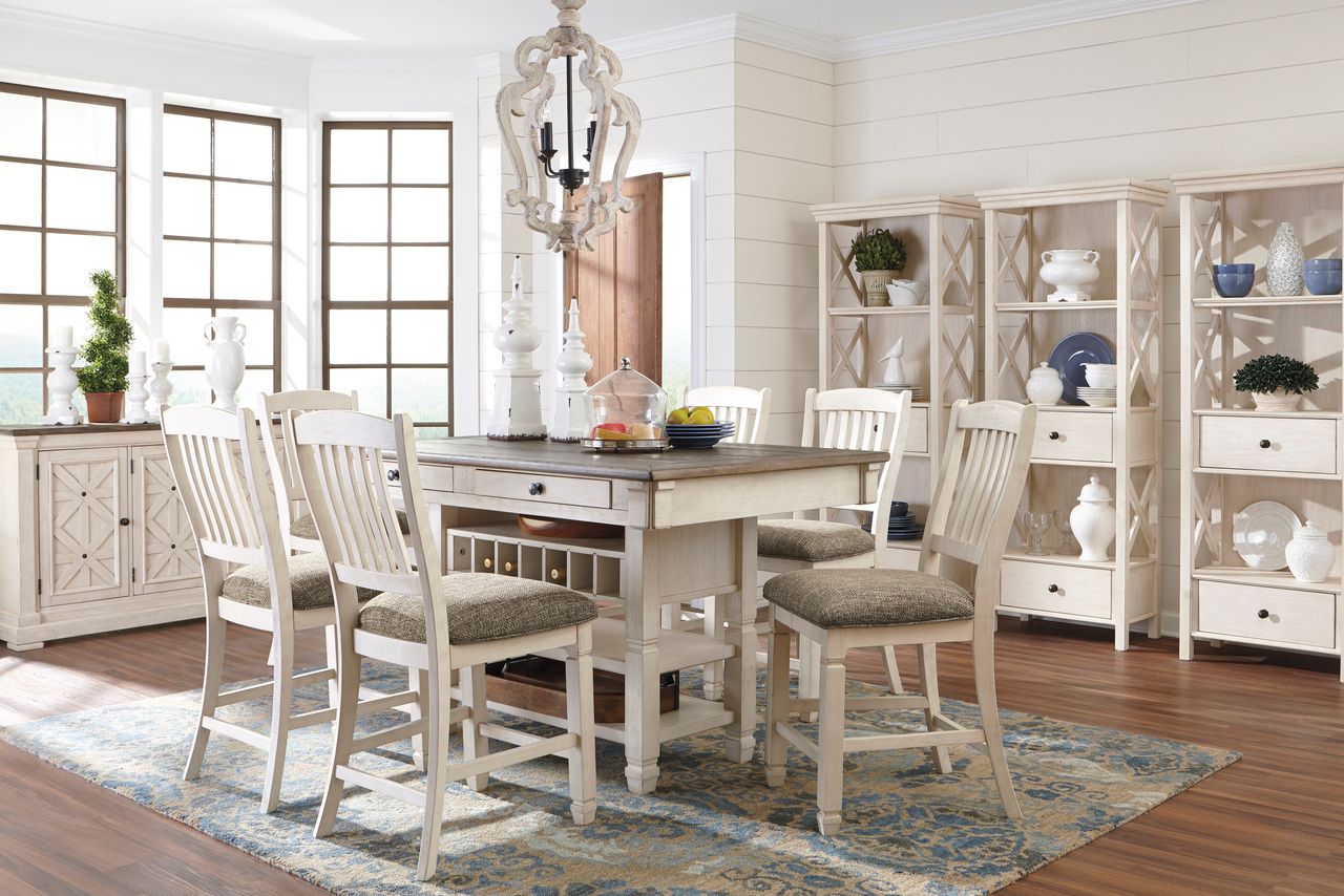 Bolanburg White and Gray Rectangular Counter Height Dining Table D64732