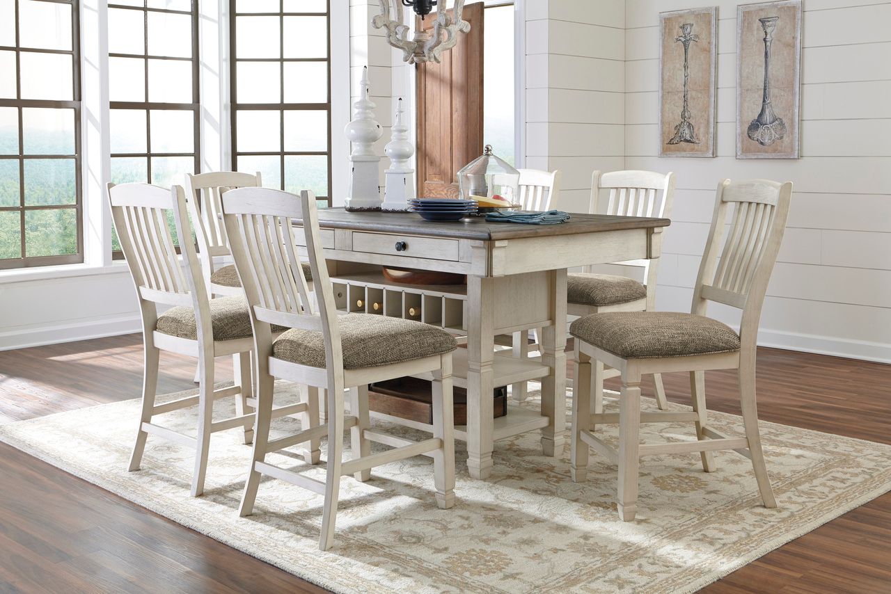 Bolanburg White and Gray Rectangular Counter Height Dining Table D64732