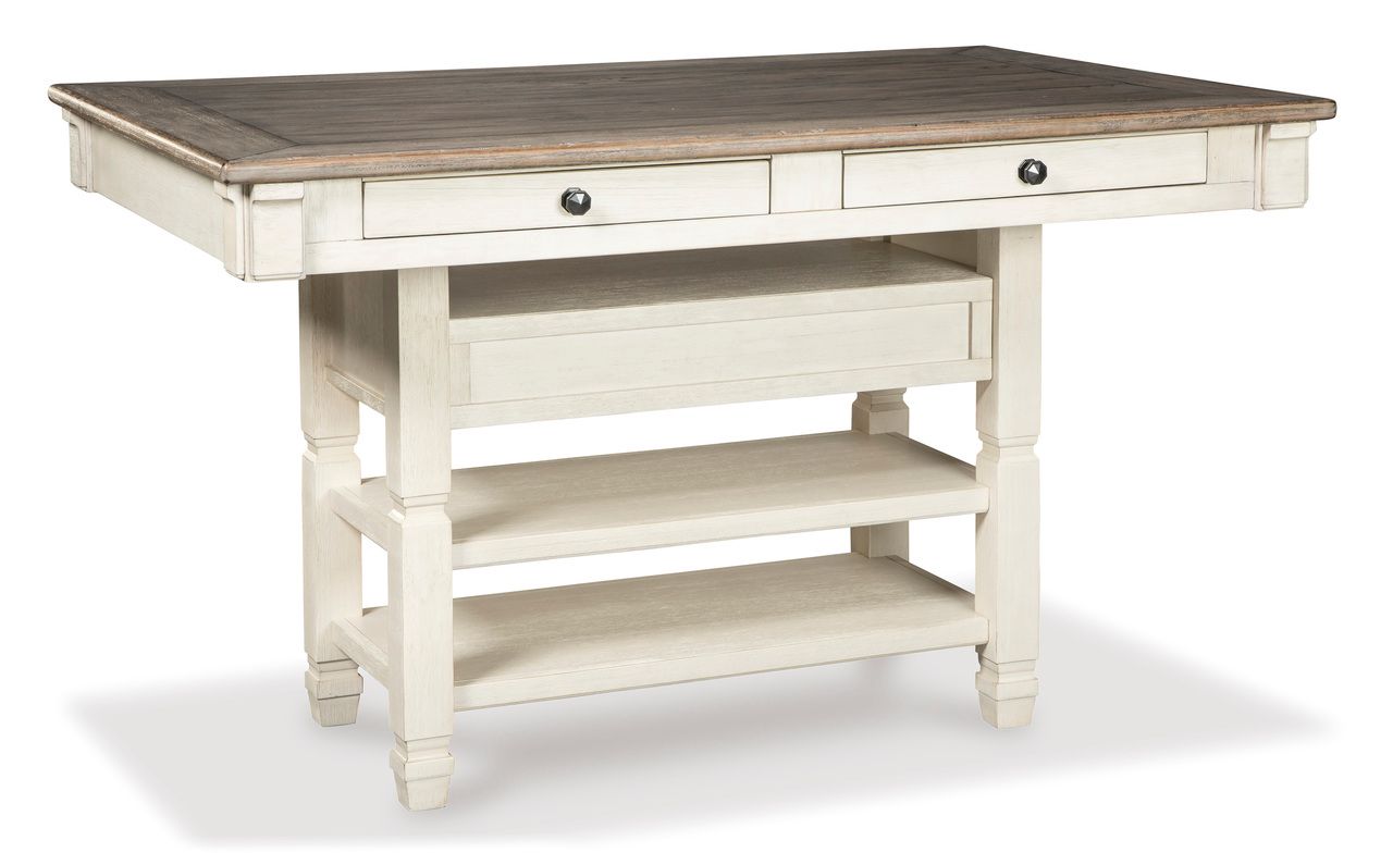 Bolanburg White and Gray Rectangular Counter Height Dining Table D64732