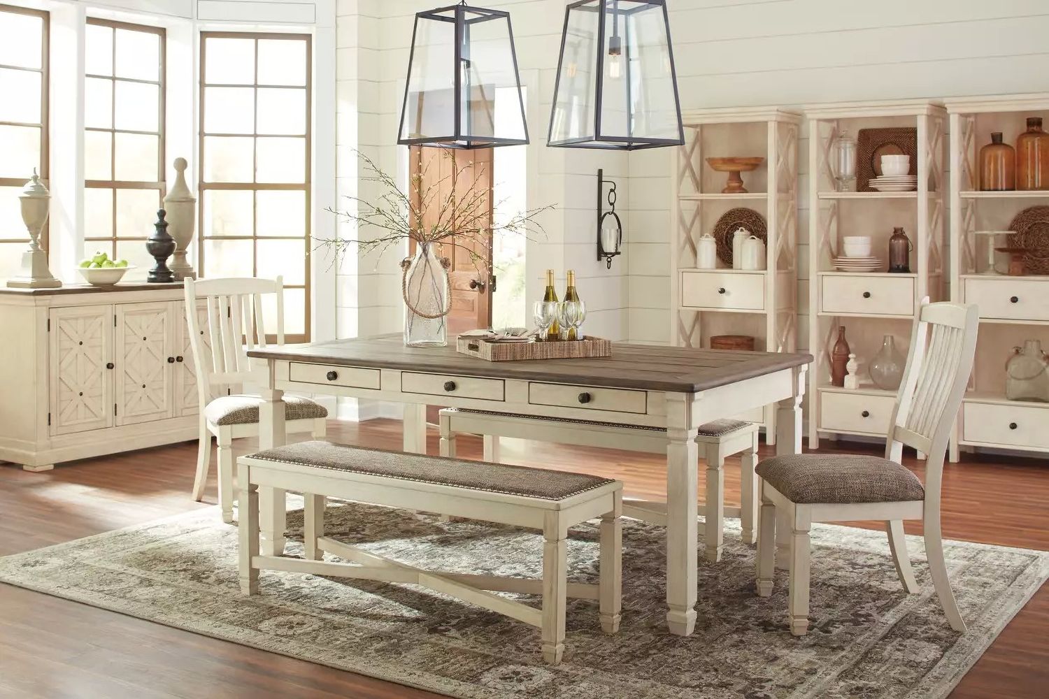 Bolanburg White and Gray Dining Server D64760