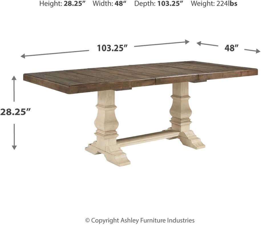 Bolanburg Two Tone Extendable Dining Table D647D17
