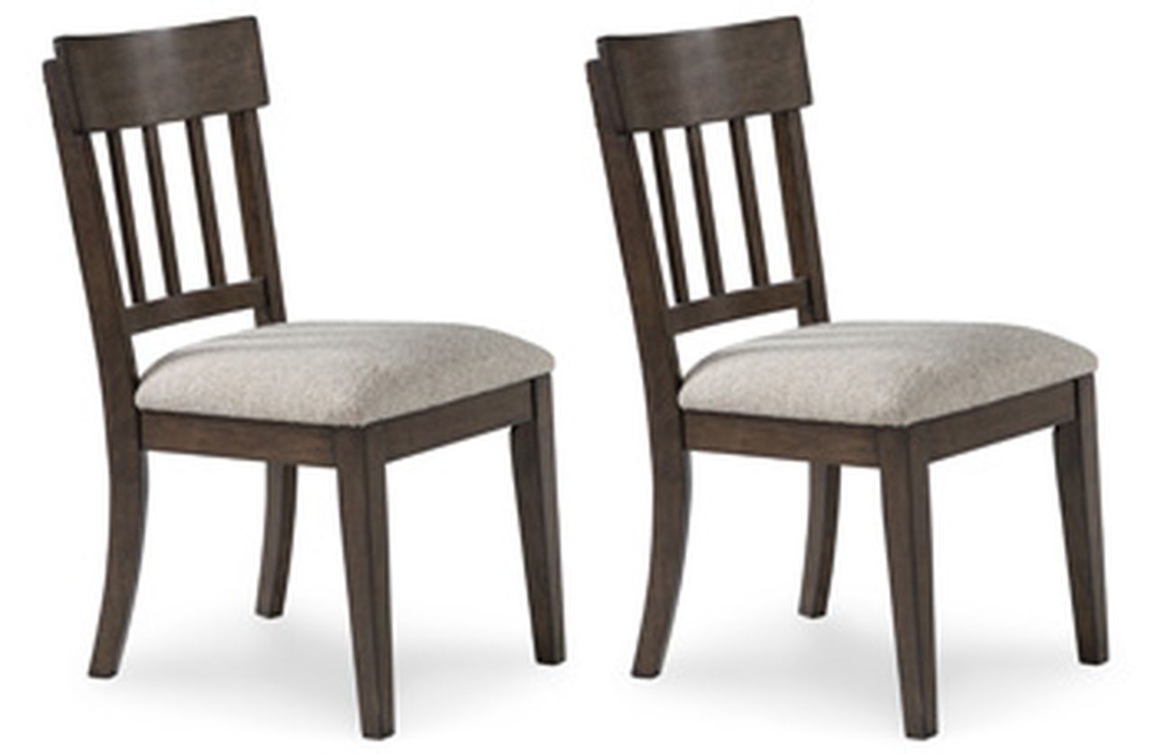 Veramond Dining Chair Set of 2 In Grey and Dark Brown D69401