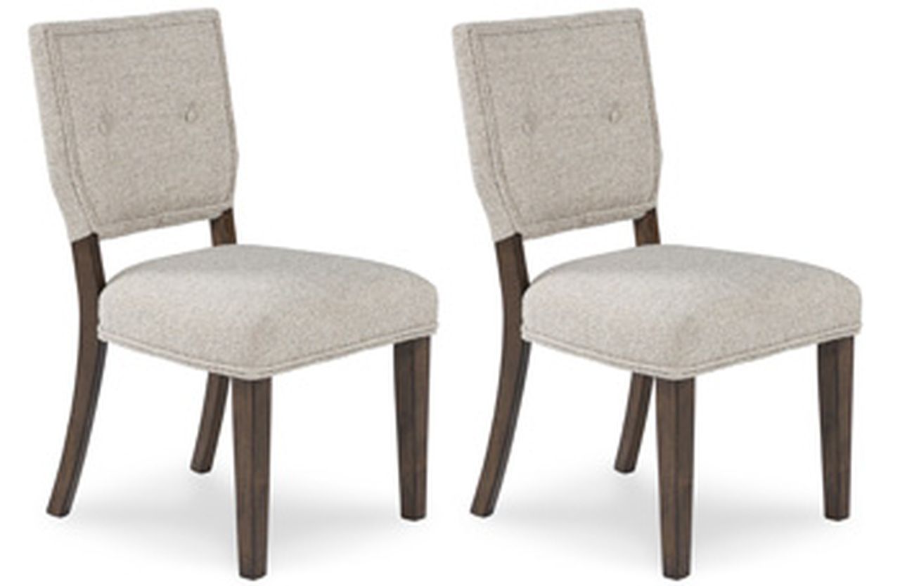 Veramond Dining Chair Set of 2 In Grey and Dark Brown D69402