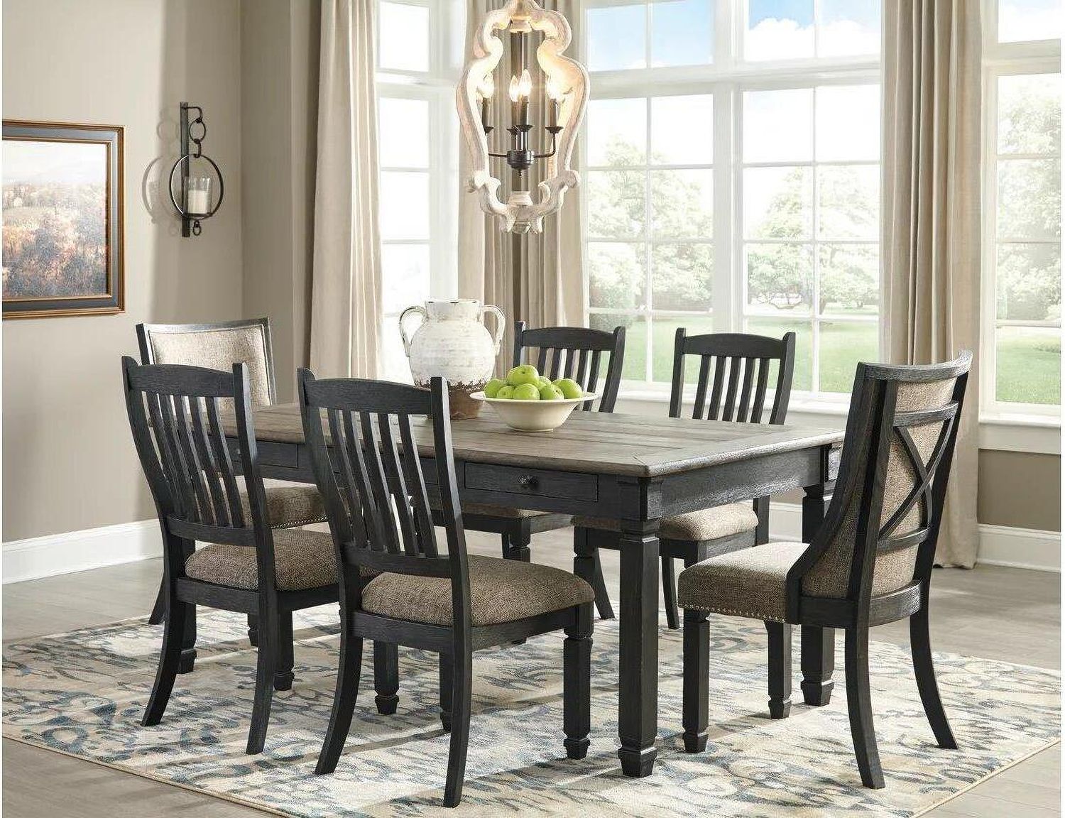 Tyler Creek Black And Gray Upholstered Side Chair Set of 2 D73601