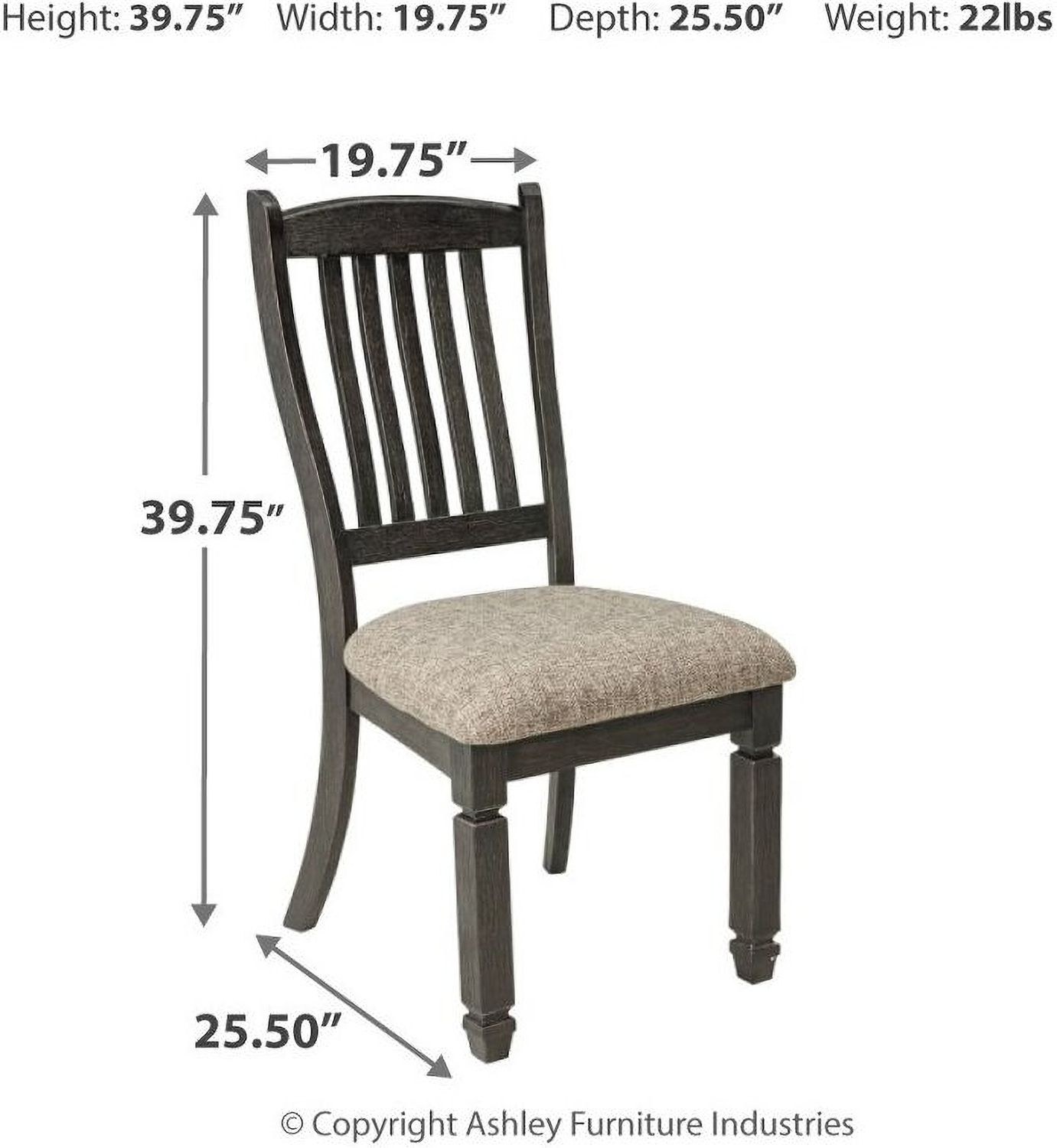 Tyler Creek Black And Gray Upholstered Side Chair Set of 2 D73601