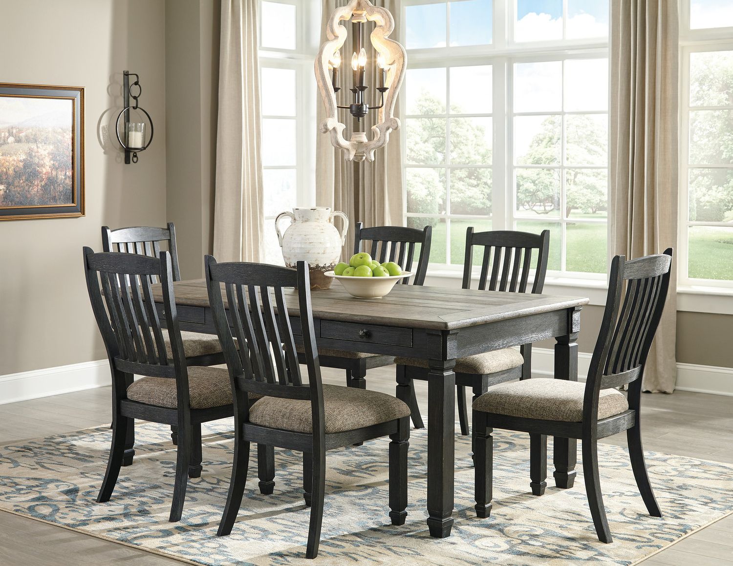Tyler Creek Black And Gray Upholstered Side Chair Set of 2 D73601