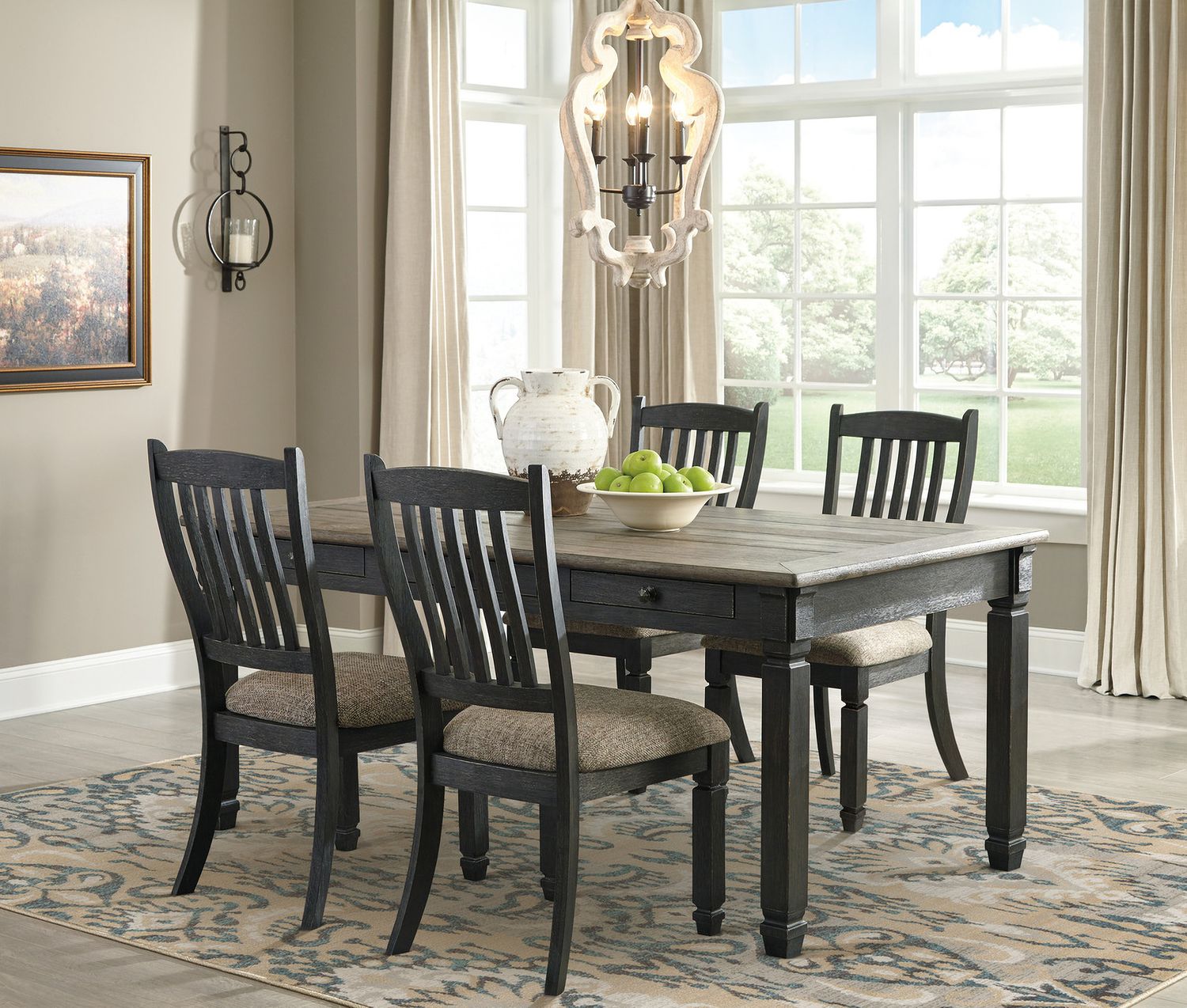 Tyler Creek Black And Gray Upholstered Side Chair Set of 2 D73601