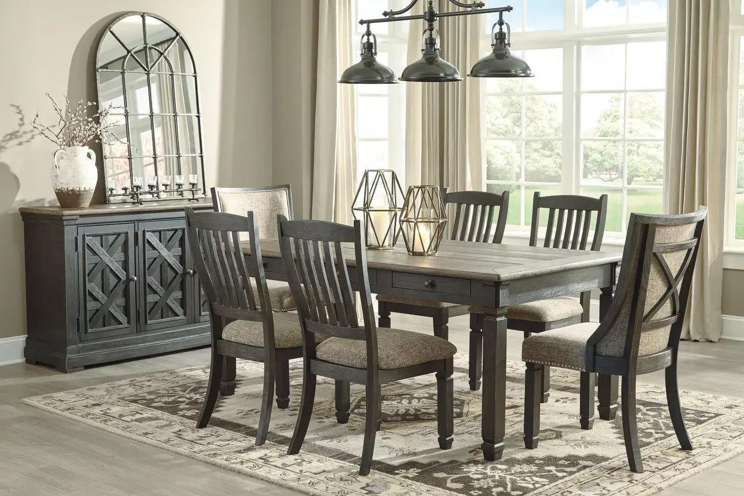 Tyler Creek Black And Gray Upholstered Host Chair Set of 2 D73602