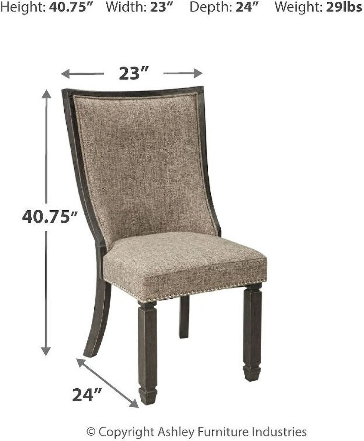 Tyler Creek Black And Gray Upholstered Host Chair Set of 2 D73602