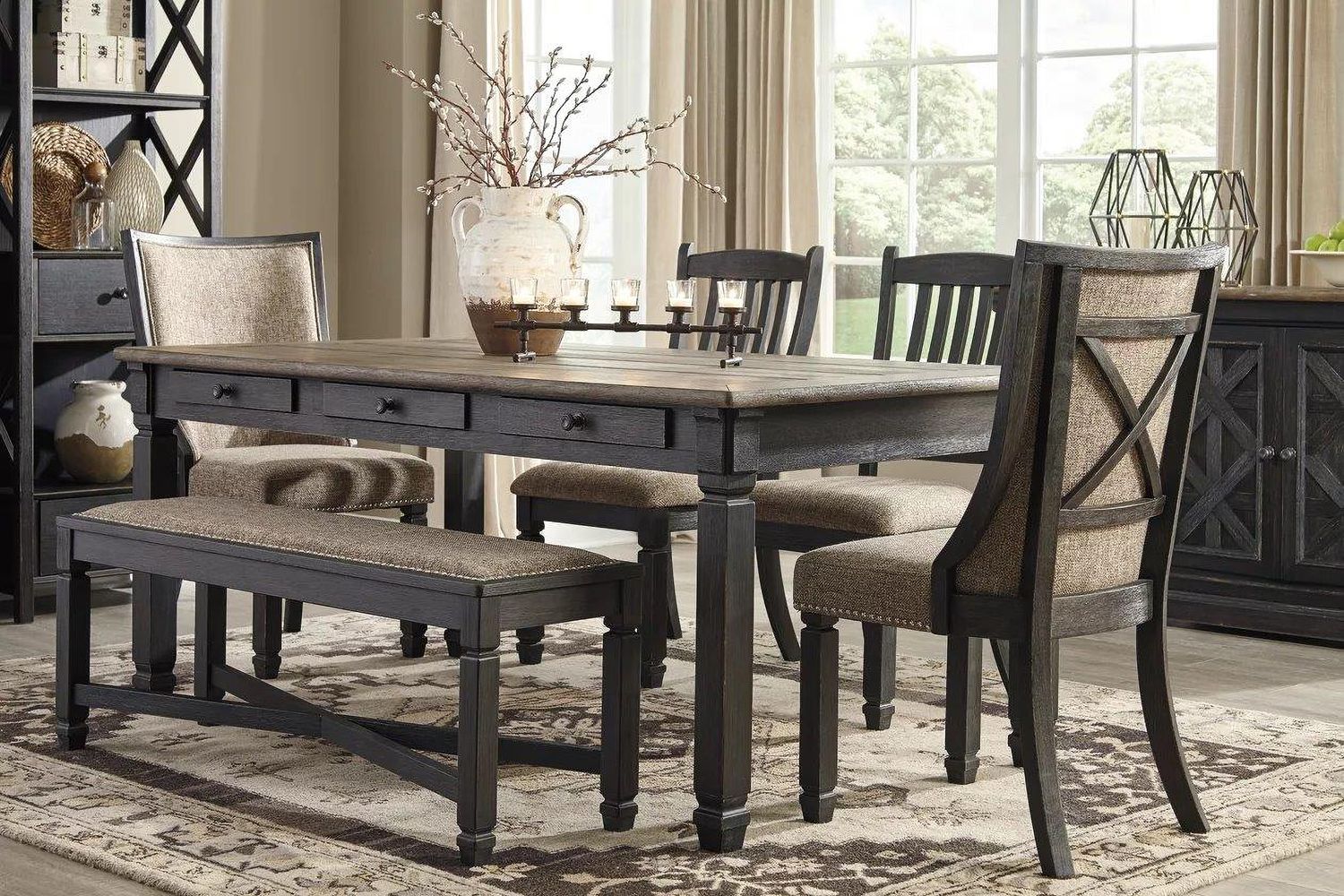 Tyler Creek Black And Gray Upholstered Host Chair Set of 2 D73602